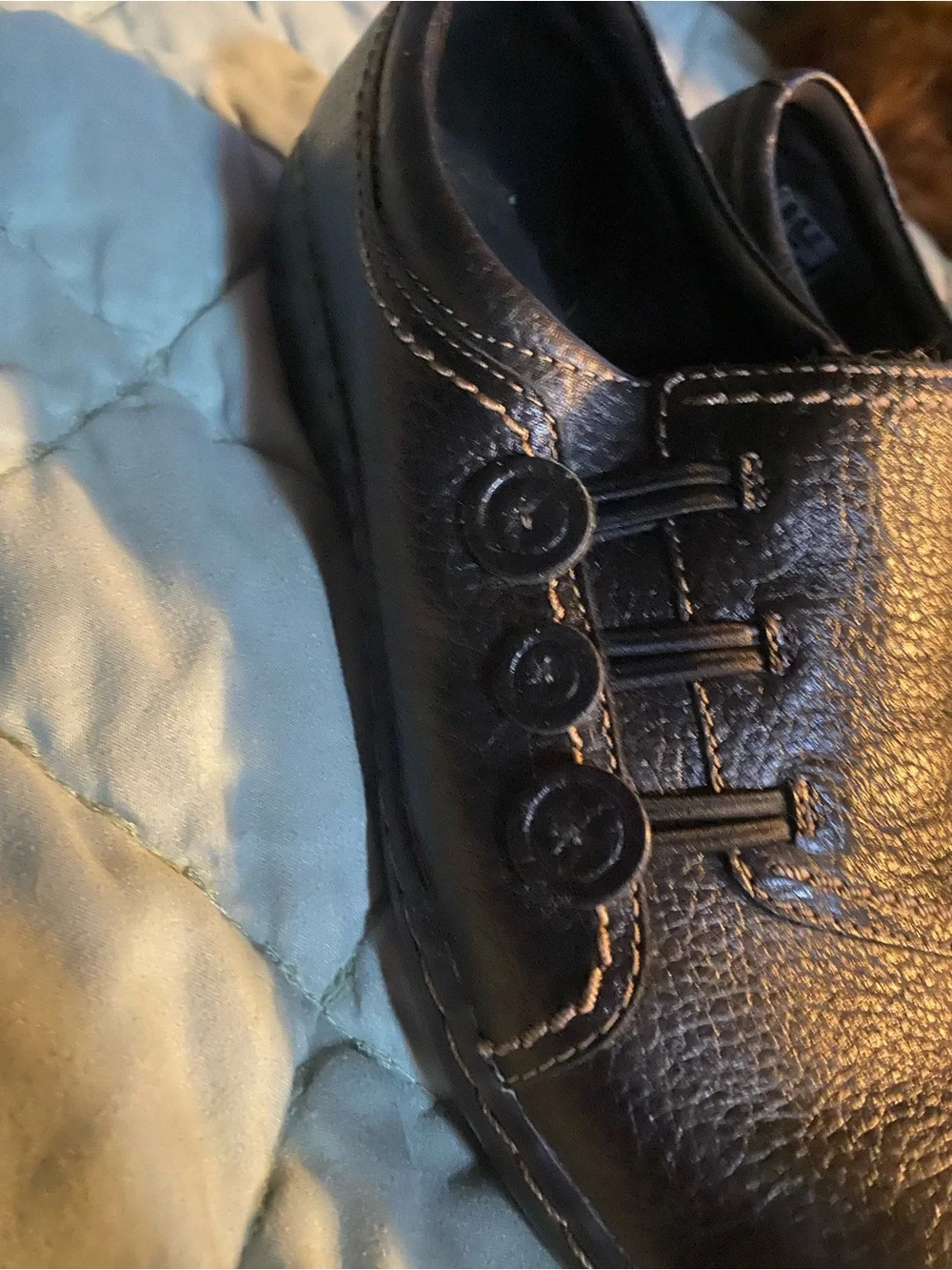 Clarks Black Leather Slip-On Loafers